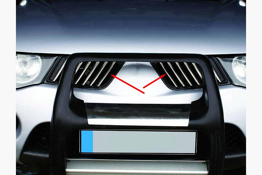 Mitsubishi L200 2006–2015 Kromlister til kølergrill (14 stk., rustfrit stål) OmsaLine - italiensk rustfrit stål Foto 2