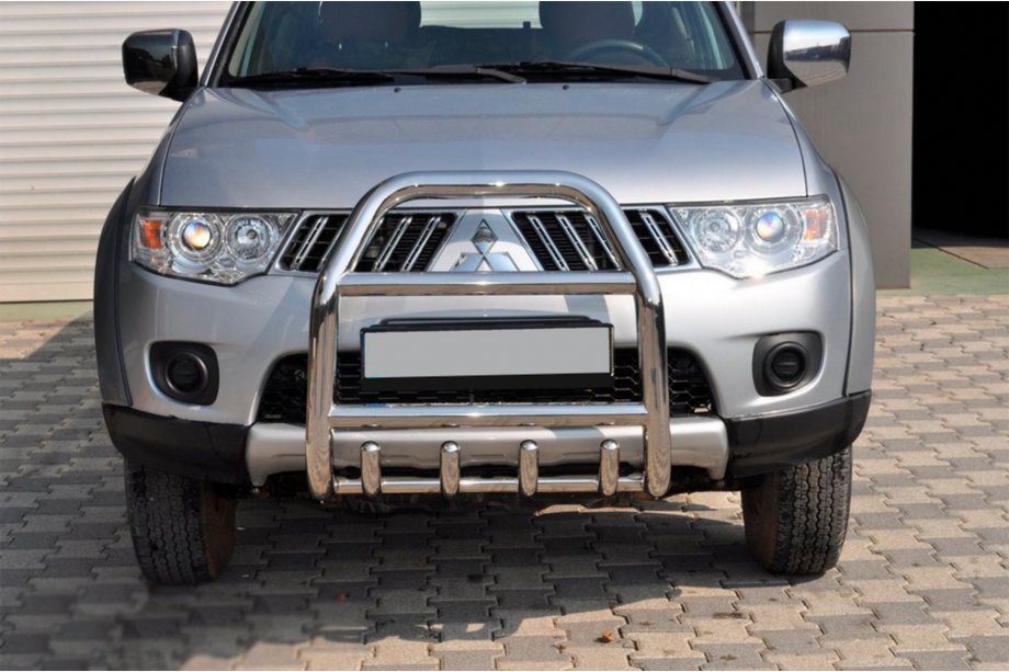 Mitsubishi Pajero Sport 2008–2015 Kængurugitter foran QT007 (rustfrit stål) Image