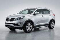 Kia Sportage 2010–2015 Sidetrin Allmond Grey (2 stk., aluminium) foto 1