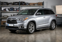 Toyota Highlander 2013–2019 Maydos V1 sidetrin (2 stk., aluminium + rustfrit stål) foto 1