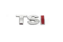 Volkswagen Golf 6 2008–2014 TSI emblem (lige skrifttype) T - krom, SI - rød foto 5