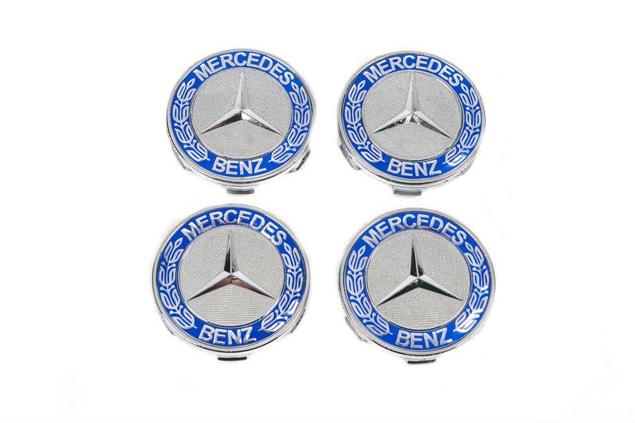 Mercedes-Benz Fælgcenterkapsler 71/75 mm uden ring (4 stk., blå V2) Foto 3