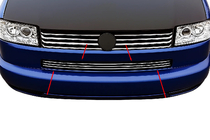 Volkswagen T4 Transporter 1990–2003 Kromafdækninger til kofangergrill "Прямий капот" (3 stk., rustfrit stål) foto 1