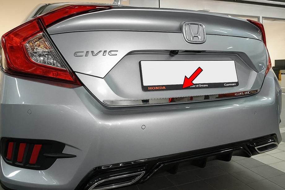 Honda Civic Sedan X 2016–2021 Bagklapskantliste (rustfrit stål) Carmos - Tyrkisk stål Image