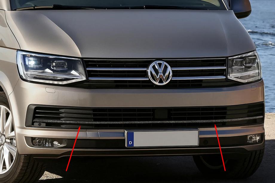 Volkswagen T6 2015–2024 Grillafdækninger til kofanger 2015-2019 (3 stk., kulfiber) Image