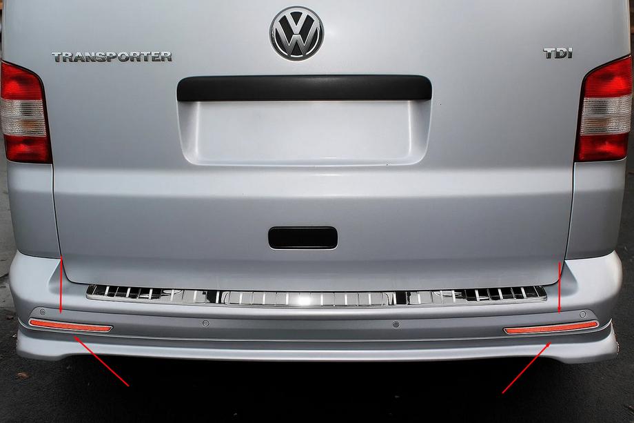 Volkswagen T6 2015–2024 Afdækning til bagreflekser (2 stk., rustfrit stål) 2 døre Image