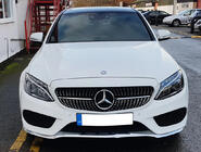 Mercedes C-klasse W205 2014–2021 Frontgrill Diamond Silver (til Avantgarde/AMG-Line/C43 AMG) 2014-2018, uden kamera foto 17