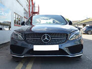 Mercedes C-klasse W205 2014–2021 Frontgrill Diamond Silver (til Avantgarde/AMG-Line/C43 AMG) 2014-2018, uden kamera foto 19