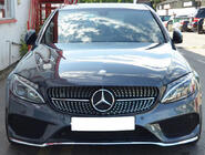 Mercedes C-klasse W205 2014–2021 Frontgrill Diamond Silver (til Avantgarde/AMG-Line/C43 AMG) 2014-2018, uden kamera foto 20