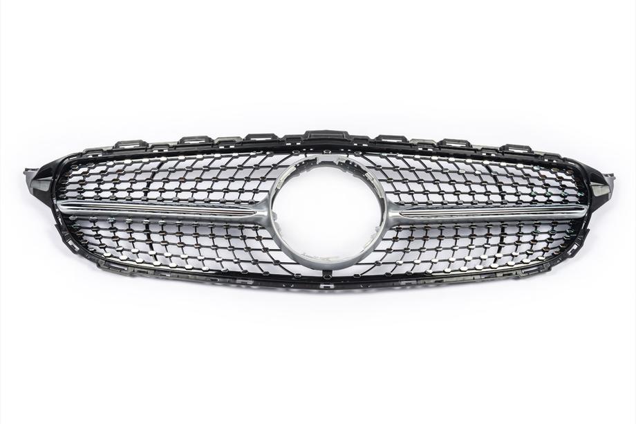 Mercedes C-klasse W205 2014–2021 Frontgrill Diamond Silver (til Avantgarde/AMG-Line/C43 AMG) Foto 10