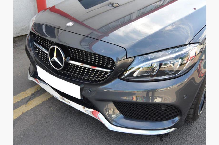 Mercedes C-klasse W205 2014–2021 Frontgrill Diamond Silver (til Avantgarde/AMG-Line/C43 AMG) Foto 16