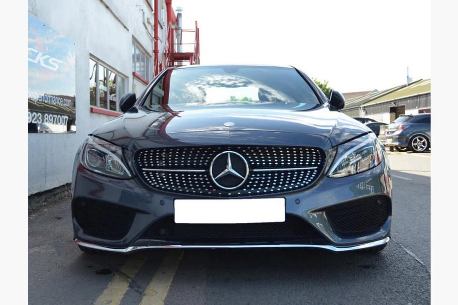 Mercedes C-klasse W205 2014–2021 Frontgrill Diamond Silver (til Avantgarde/AMG-Line/C43 AMG) Foto 19