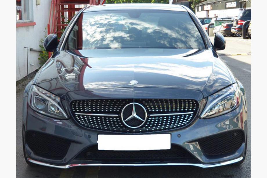 Mercedes C-klasse W205 2014–2021 Frontgrill Diamond Silver (til Avantgarde/AMG-Line/C43 AMG) Foto 20