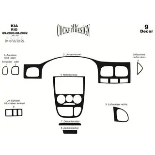 Instrumentbordbeklaedning (2000-2002) Kia Rio 2000–2005 foto 3
