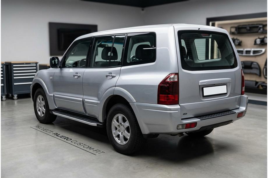 Mitsubishi Pajero Wagon III 1999–2006 Fullmond sidetrin (2 stk., aluminium) Image
