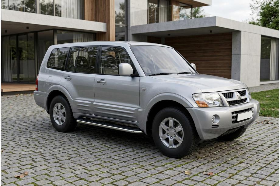 Mitsubishi Pajero Wagon III 1999–2006 Maydos V1 sidetrin (2 stk., aluminium + rustfrit stål) Image