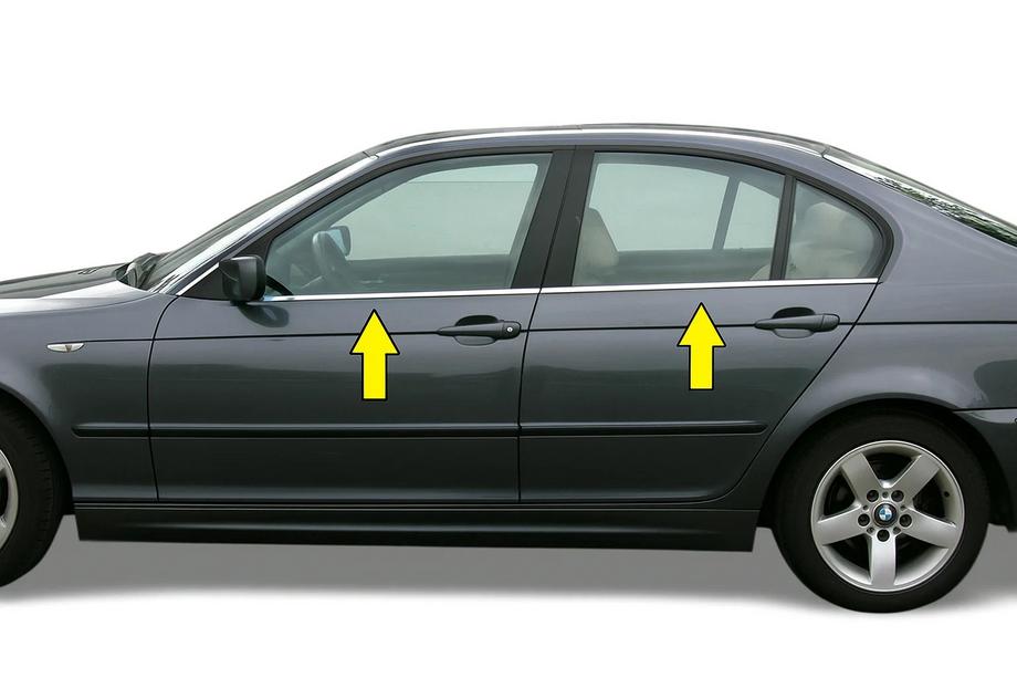 BMW 3-serie E46 1998–2006 Vindueslister (rustfrit stål) Foto 2