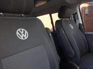 Volkswagen T5 Caravelle 2004–2010 Sædeovertræk i kunstlæder og stof (Premium) Komplet kabine + forsæder (1+1) foto 12