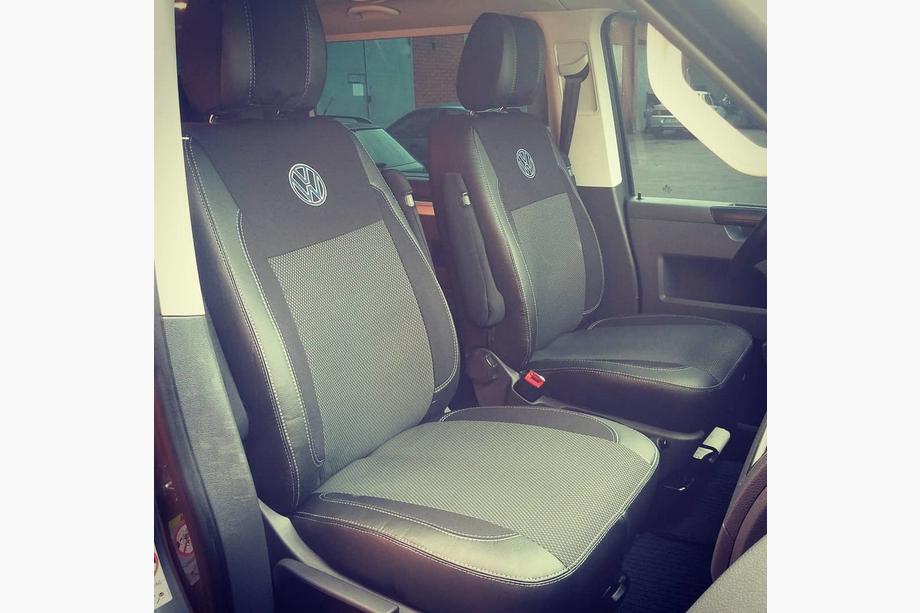 Volkswagen T5 Caravelle 2004–2010 Sædeovertræk i kunstlæder og stof (Premium) Foto 7