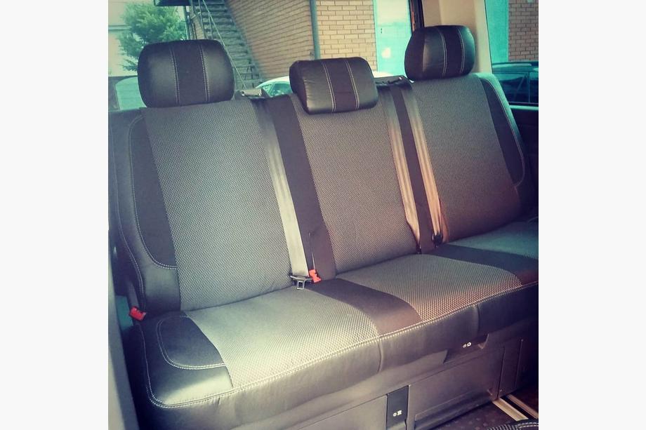 Volkswagen T5 Caravelle 2004–2010 Sædeovertræk i kunstlæder og stof (Premium) Foto 5