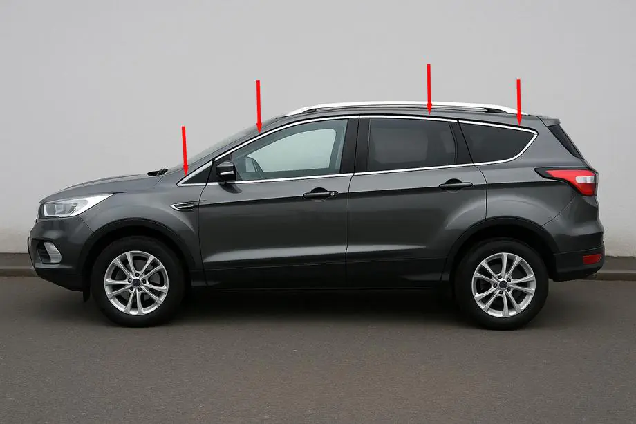 Ford Kuga/Escape 2013–2019 Øvre vindueskantslister (12 stk., rustfrit stål) Image