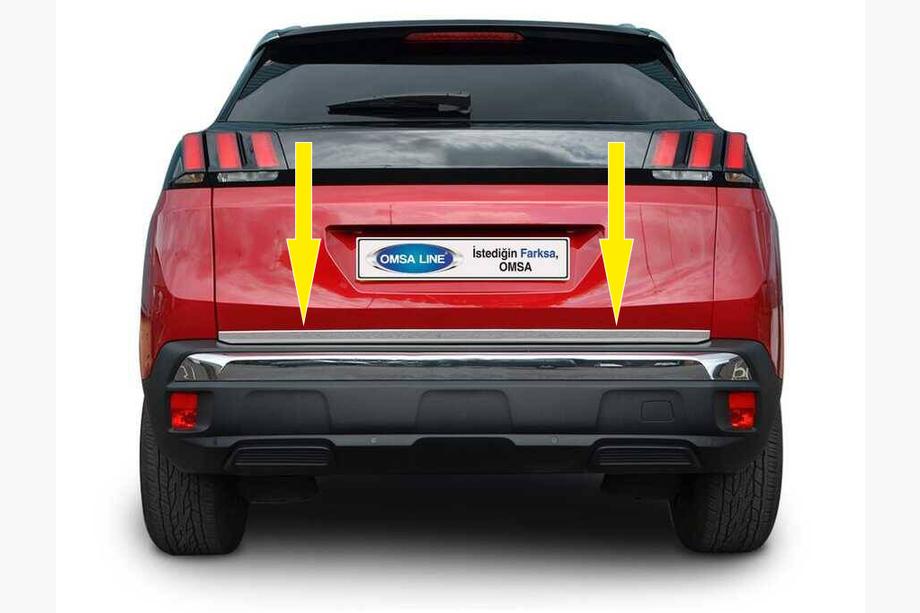 Peugeot 3008 2016–2023 Bagklapskantliste (rustfrit stål) Carmos - Tyrkisk stål Image