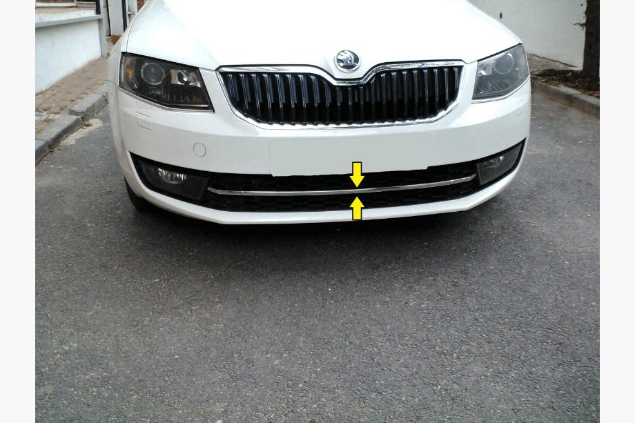 Skoda Octavia III A7 2013–2019 Kromliste til forreste kofanger 13-17 (rustfrit stål) OmsaLine - italiensk rustfrit stål Image