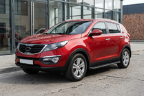 Kia Sportage 2010–2015 Sidetrin Tayga Black (2 stk., aluminium) foto 1