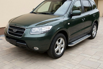 Hyundai Santa Fe 2 2006–2012 Sidetrin Maydos V2 (2 stk., aluminium ↗ rustfrit stål) foto 1