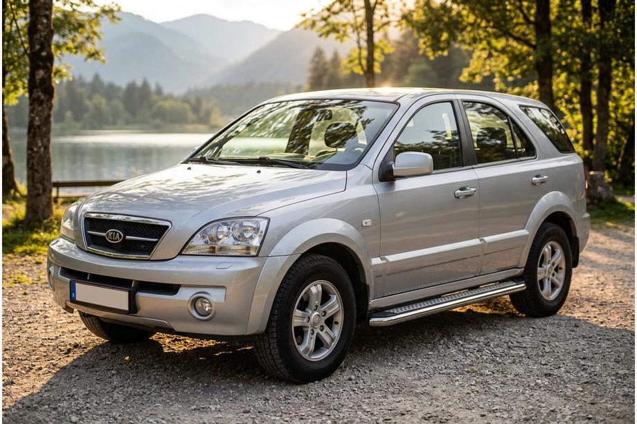 Kia Sorento I BL 2002–2009 Sidetrin Maydos V2 (2 stk., aluminium ↗ rustfrit stål) Image