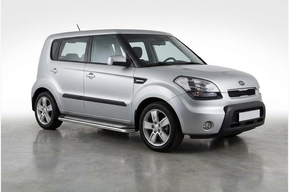 Kia Soul I 2008–2013 Sidetrin Maydos V2 (2 stk., aluminium ↗ rustfrit stål) Image