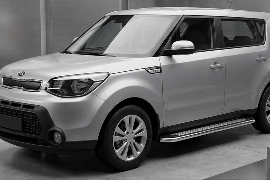Kia Soul II 2013–2018 Sidetrin Maydos V2 (2 stk., aluminium ↗ rustfrit stål) Foto 1