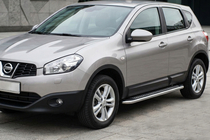 Nissan Qashqai 2010–2014 Sidetrin Maydos V2 (2 stk., aluminium ↗ rustfrit stål) Lang akselafstand foto 1