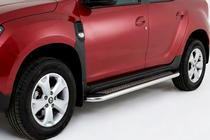 Dacia Duster 2018–2024 Sidetrin Maydos V2 (2 stk., aluminium ↗ rustfrit stål) foto 1