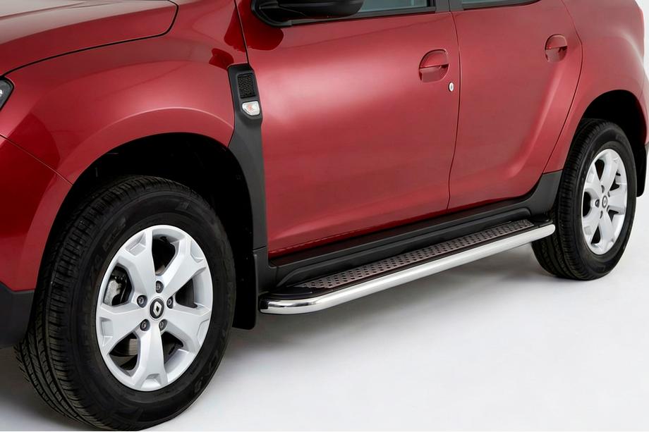 Dacia Duster 2018–2024 Sidetrin Maydos V2 (2 stk., aluminium ↗ rustfrit stål) Image