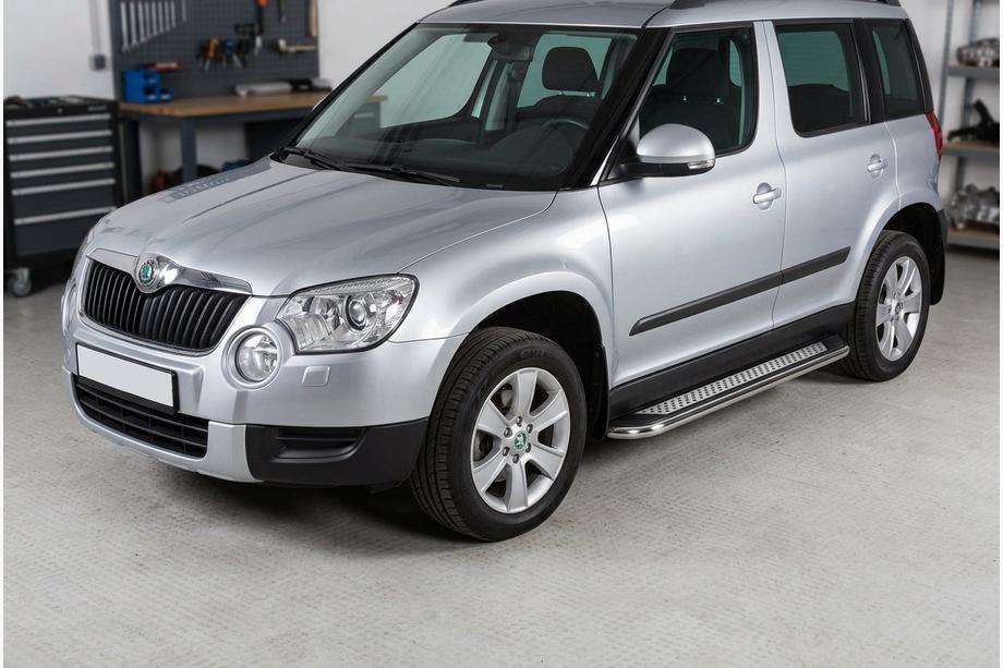 Skoda Yeti 2009–2017 Sidetrin Maydos V2 (2 stk., aluminium ↗ rustfrit stål) Image