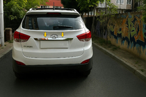 Hyundai IX-35 2010–2015 Kromliste over nummerpladen (bred) Poleret rustfrit stål foto 4