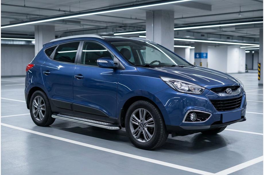 Hyundai IX-35 2010–2015 Sidetrin Maydos V2 (2 stk., aluminium ↗ rustfrit stål) Image