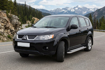 Mitsubishi Outlander 2006–2012 Sidetrin Maydos V2 (2 stk., aluminium ↗ rustfrit stål) foto 1