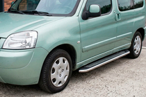 Peugeot Partner 1996–2008 Sidetrin Maydos V2 (2 stk., aluminium ↗ rustfrit stål) foto 1