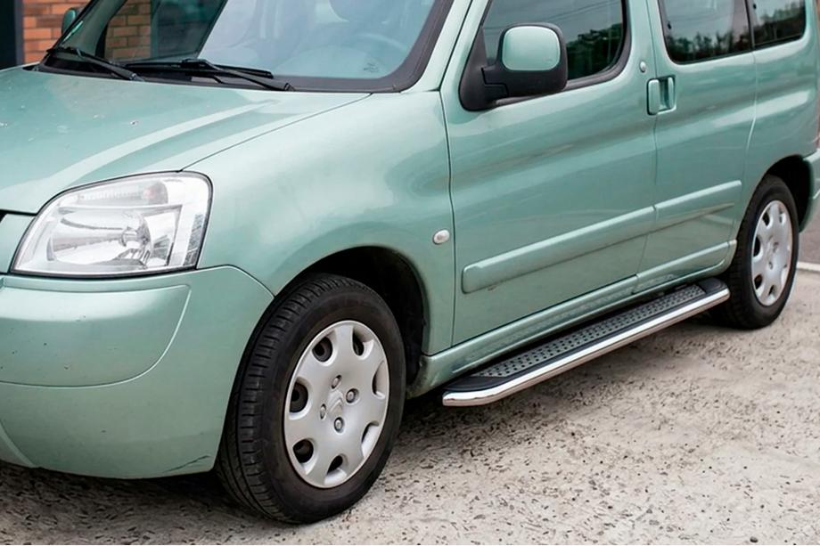 Peugeot Partner 1996–2008 Sidetrin Maydos V2 (2 stk., aluminium ↗ rustfrit stål) Image