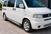 Volkswagen T4 Transporter 1990–2003 Sidetrin Maydos V2 (2 stk., aluminium ↗ rustfrit stål) foto 1