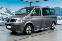 Volkswagen T5 Caravelle 2004–2010 Sidetrin Maydos V2 (2 stk., aluminium ↗ rustfrit stål) Kun til kort akselafstand foto 1