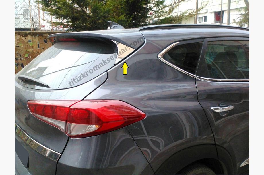 Hyundai Tucson TL 2016–2021 Trekantet pynteliste til bagklap i rustfrit stål Foto 2