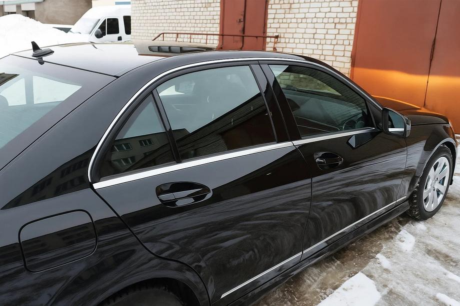 Mercedes C-class W204 2007–2015 Kromafdækninger til vindueslister (6 stk., rustfrit stål) Foto 1
