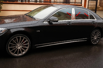 Mercedes S-klasse W222 2013–2022 Carmos stolpeafdækninger i rustfrit stål foto 1