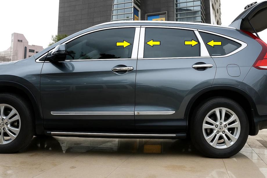 Honda CRV 2012–2016 Dørstolpe-lister (6 stk., rustfrit stål) Image