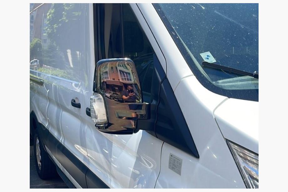 Ford Transit 2014– Spejldæksler sort krom (2 stk., plast) Image