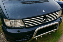 Mercedes Vito W638 1996–2003 Kølergrill-lister (V-class, rustfrit stål) 8 dele foto 1
