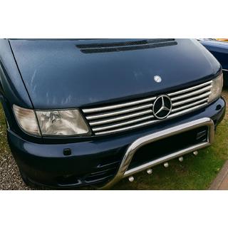 Kølergrill-lister (V-class, rustfrit stål) Mercedes Vito W638 1996–2003 foto 1